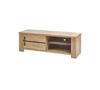 NILLA - Meuble TV avec Porte Coulissante Aspect Bois -