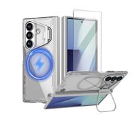 Nillkin Antij Jaunissement Coque pour Samsung Galaxy Z Fold 7 (2025) - Étui Fin Et Transparent avec MagSafe & Support, Protection Charnière Et Écran | Coque 360° Résistante Aux Chocs -Gris