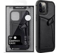 Nillkin Aoge Housse en cuir véritable avec étui pour iPhone 12 mini, flexible & antichoc, noir