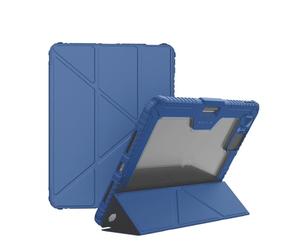 Nillkin Bumper Pro Étui en Cuir synthétique conçu pour Apple iPad Pro 11 2024, Porte-Stylo/Anti-Choc/Style Pliable Multi-Angles/Housse coulissante pour Appareil Photo arrière, Bleu