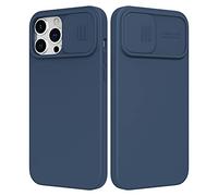 NILLKIN CamShield Coque pour iPhone 13 Pro Max, coque en silicone liquide soyeux avec protection d'appareil photo, protection intégrale antichoc compatible avec iPhone 13 Pro Max 6,7", bleu