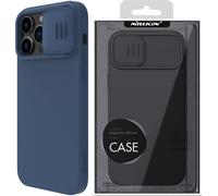 Nillkin CamShield Étui en silicone magnétique pour iPhone 14 Pro Max avec protection pour appareil photo et MagSafe, bleu