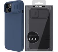 Nillkin CamShield étui silicone magnétique iPhone 14 Plus étui MagSafe magnétique avec cache caméra bleu
