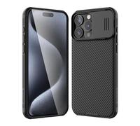 Nillkin CamShield Pro Coque pour iPhone 15 Pro avec Protection d'appareil Photo, Protection d'appareil Photo, Pare-Chocs en Polycarbonate + TPU pour iPhone 15 Pro 6,1" 2023, Noir