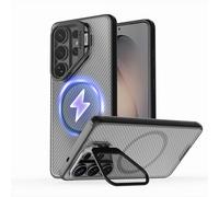 Nillkin Camshield Prop Magnétique Coque pour Samsung Galaxy S26 Ultra avec Couvercle de Protection Caméra Transparent Support Étui de Protection résistant aux Chocs et aux Rayures, Noir Transparent