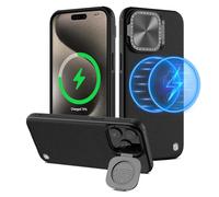 Nillkin CamShiled Coque pour iPhone 15 Pro Max avec protection d'objectif d'appareil photo, coque de téléphone antichoc avec béquille pour appareil photo, protection de l'intimité, coque anti-rayures