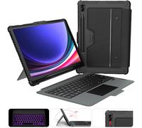Nillkin Coque avec clavier pour Samsung Galaxy Tab S10 Plus/S9 Plus 12,4" avec clavier magique rétroéclairé 7 couleurs amovible avec protection d'appareil photo, pavé tactile, porte-stylo S pour