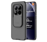Nillkin Coque de protection pour Xiaomi Redmi Note 15 Pro 5G 2026 - Avec coque de protection Slide Camera - Résistant aux chocs et aux rayures - Compatible avec Note 15 Pro 6,83" - Noir transparent