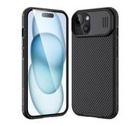 Nillkin Coque iPhone 15 Plus avec Cache Camera, CamShield Pro Coque [Protection Caméra], [Pare-Chocs PC+TPU] pour iPhone 15 Plus 6,7" 2023, Noir
