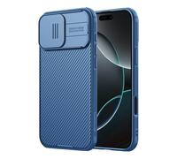 Nillkin Coque pour iPhone 16 Pro, Coque CamShield Pro avec Protection d'appareil Photo, Pare-Chocs en Polycarbonate + TPU pour iPhone 16 Pro 6,3" 2024, Bleu