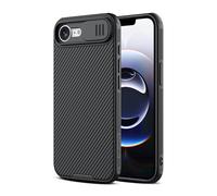 Nillkin Coque pour iPhone 17e (2026) / iPhone 16e Protection Coulissante Caméra,[Fine][Antidérapant][Antichoc/Antirayures][TPU+PC],Noir