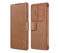 Nillkin Coque pour Samsung Galaxy S25 Ultra, Étui Portefeuille avec Porte-Cartes et Protection d'appareil Photo, Coque Antichoc, Brun