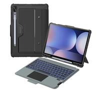 Nillkin Coque pour Samsung Galaxy S9 + avec clavier, 7 couleurs de rétroéclairage, pavé tactile magique, porte-stylo, housse d'appareil photo coulissante compatible avec Galaxy S9+ Plus 12,4 pouces