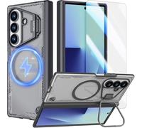 Nillkin Coque pour Samsung Galaxy Z Fold 7, compatible avec MagSafe, protection d'écran intégrée, protection de charnière, béquille, coque magnétique fine anti-jaunissement pour Galaxy Z Fold 7 - Noir