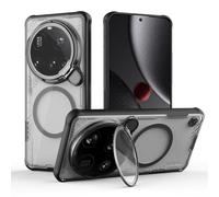 Nillkin Coque pour Xiaomi 15 Ultra avec MagSafe, Support et Capot de Caméra Transparent, Coque pour Xiaomi 15 Ultra Transparente Qui ne Jaunit Jamais, Résistant aux Chocs 360 Degrés, Transparent Noir