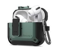 Nillkin Coque rigide pour Airpods Pro avec porte-clés - Couvercle amovible résistant aux chocs - Pour Airpods Pro - Charge sans fil - Vert