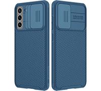 Nillkin Coque Samsung Galaxy S21 FE 5g avec Slide Camera Cover, Étui de Protection Mince et élégant Antichoc pour Samsung Galaxy S21 FE 5g, Bleu
