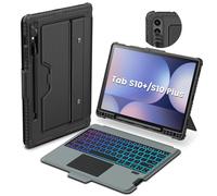Nillkin Étui avec clavier amovible pour Samsung Galaxy Tab S10+ Plus avec 7 rétroéclairés, béquille, pavé tactile, porte-stylo S, étui de clavier pour tablette Samsung S10 Plus, étui pour tablette S10