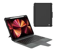Nillkin Étui avec Clavier Combo conçu pour Apple iPad Air 11 2024/10.9 2020/Air 4/Air 5/Pro 11 2020/2021/2022, Porte-Stylo, Anti-Choc, Support/pavé Tactile et Clavier Amovible - Noir