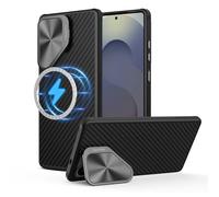 Nillkin Étui de protection pour Samsung Galaxy S25 Ultra, en fibre aramide magnétique, résistant aux chocs et aux rayures, avec fonction support, compatible avec Galaxy S25 Ultra 5G (6,9") - Noir