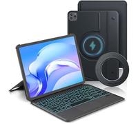 Nillkin Étui fin à rabat avec clavier pour iPad A16 11e et 10e génération - Étui magnétique avec support mural MagSafe pour iPad Air 11" (M3/M2) et iPad Pro 11" - Clavier rétroéclairé amovible, pavé