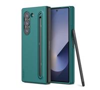 Nillkin Étui fin pour Samsung Galaxy Z Fold 6 avec S Pen, Flex Pure Fold 6, avec stylet compact intégré, support et fente de rangement pour stylo - Vert