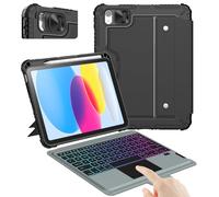 Nillkin Étui pour iPad 10e génération avec clavier (11,9", 2022), 7 couleurs de rétroéclairage, pavé tactile précis, porte-crayon, housse d'appareil photo coulissante compatible avec iPad avec clavier