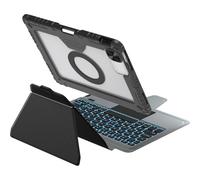 Nillkin Étui pour iPad Pro 12,9" avec clavier, clavier magique pour iPad Air 13 2024 et iPad Pro 12,9" (6e, 5e, 4e, 3e génération), étui avec clavier magnétique rétroéclairé amovible, housse