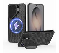 Nillkin Magnétique Coque pour Samsung Galaxy S26 Ultra,Étui Antichoc et Résistant aux Rayures avec Fonction Support Transparent Noir Compatible avec Galaxy S26 Ultra 5G 6,9“2026 - Noir