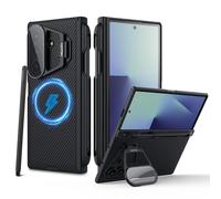 Nillkin Magnétique Coque pour Samsung Galaxy Z Fold 7 avec S Pen,CamShield Prop Z Fold 7 Case, Protection Antichoc, Ajustée Parfaitement, Dos Tactile - Noir