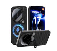Nillkin Magnétique Coque pour Xiaomi 17 Ultra 5G, CamShield Prop Étui avec Support Noir Transparent, Antichoc et Anti-Rayures, Compatible avec Xiaomi 17 Ultra 6.9" 2026 - Noir