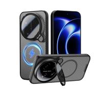 Nillkin Magnétique Coque pour Xiaomi 17 Ultra avec Support de Protection de l'appareil Photo, Compatible avec MagSafe, Étui de Protection résistant aux Chocs et aux Rayures (Noir Transparent)