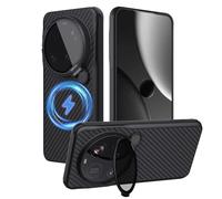 Nillkin Magsafe Étui de protection pour Xiaomi 15 Ultra 5G (6,73") en fibre aramide magnétique, résistant aux chocs et aux rayures, avec fonction de support, noir