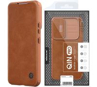 Nillkin Qin Leather Pro Case Case For Samsung Galaxy S22+ (S22 Plus) Camera Cover Holster Cover Case With Flip Cover Brown
