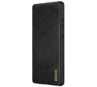 Nillkin Qin Pro Étui compatible avec Samsung Galaxy S25 Ultra - Étui de livre avec curseur d'appareil photo - Espace pour deux cartes Noir