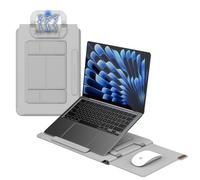 Nillkin Sacoche pour ordinateur portable de 13 à 14" avec poignée magnétique, support réglable et dragonne, sacoche pour ordinateur portable MacBook Pro 14"/Huawei/Xiaomi/HP, gris