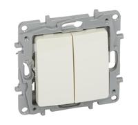 NILOE 764602 Interrupteur va-et-vient double 10 AX crème