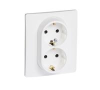 Niloe LeGrand Double contact Shuko avec protection enfant - Blanc