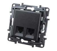 Niloe Step Prise d'ordinateur 2 x RJ45 CAT5e Noir
