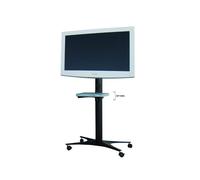 Nilox AMOMMAGELLANO3 Support Sol Écran Plat 50" (127cm) VESA 300x300 à 800x400, Charge 50kg, Acier/Inox, Noir/Gris, 4 Roues + 1 Clayette, 850x500x1700mm