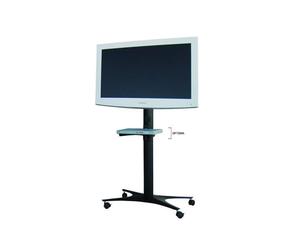 Nilox AMOMMAGELLANO3 Support Sol Écran Plat 50" (127cm) VESA 300x300 à 800x400, Charge 50kg, Acier/Inox, Noir/Gris, 4 Roues + 1 Clayette, 850x500x1700mm