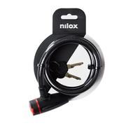 Nilox Cable Lock antivol pour vélo avec câble en acier et couvercle en plastique souple, longueur 1,3 m, 2 clés incluses