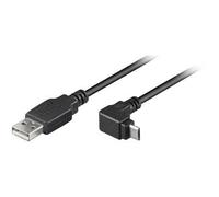 Nilox - Câble USB - Micro-USB de type B (M) pour USB (M) - USB 2.0 - 1.8 m - connecteur à 90° - noir