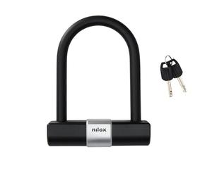 Nilox Chaîne U-Shape pour vélo, chaîne de protection de vélo, câble de haute qualité, résistant aux rayures et aux coupes, 2 clés incluses