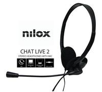 Nilox Chat Live 2 Black Casque intra-auriculaire avec microphone pour la musique et les appels