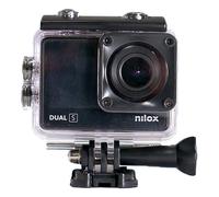 Nilox, Action Cam Dual S, Action Camera Résolution 4K/60 Fps, Grand Angle à 170 °, Écran arrière Tactile, étanche jusqu'à 30 m avec étui étanche, avec Fixations adhésives, kit de Montage