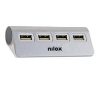 Nilox HUB 4 PORTE USB 2.0 ALLUMINIO 480 Mbit/s Gris