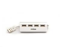 Nilox HUB 4 PORTE USB 2.0 ALLUMINIO 480 Mbit/s Gris
