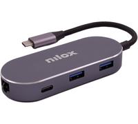 Nilox Hub USB Mini station d'accueil Type-C – HDMI, 3x USB, PD, Ethernet