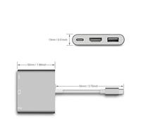 Nilox Mini station d'accueil NLX-TC-HDMIUSBT USB Type-C HDMI Argent